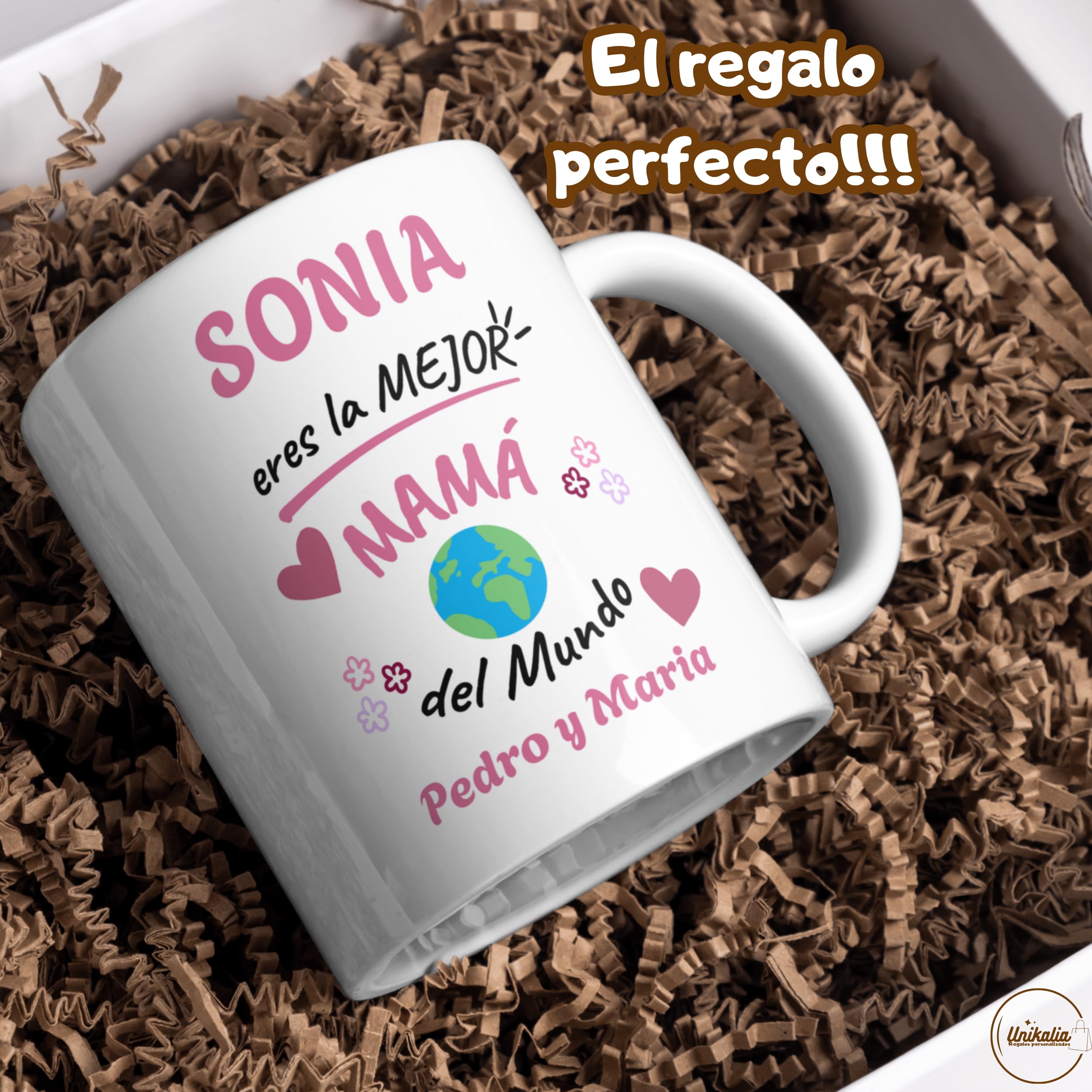 Taza Mama Con Frase y Nombre | 350ml - Calidad AAA+ | Regalos Día De La Madre, Taza Madre Divertida, Taza Personalizada Con Nombre, Regalos Para Madres, Taza Personalizada, Dia De La Madre (ROSA) — view 6