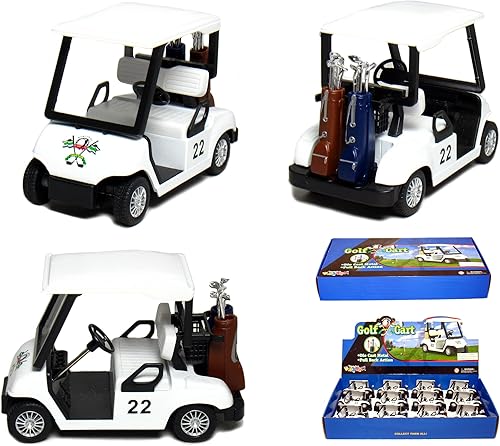 Caja de 12blanco carritos de golf 4ã Â1 2de metal fundido con Pull Back n Go Action por caja de 12Die-Cast Vehículos