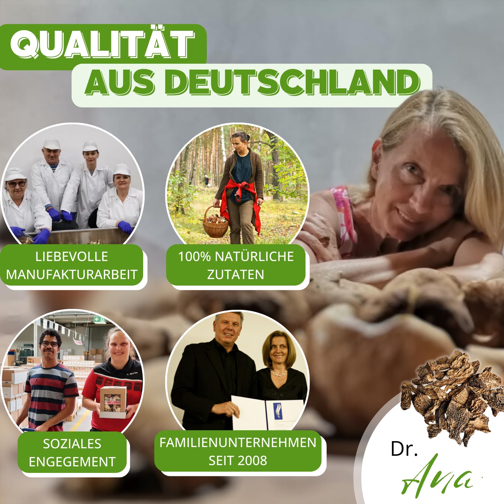 Dr. Ana Collection - getrocknete Spitzmorcheln Bruch - gebrochene Köpfe ohne Füße (100g) | Premium-Qualität | handverlesen | aus europäischer Wildsammlung | ohne Zusatzstoffe -100% naturbelassen