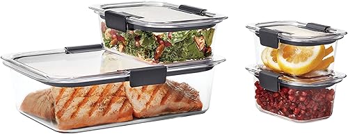 Vista 66 de Rubbermaid Brilliance - Recipientes de almacenamiento de alimentos sin BPA con tapas, herméticos transparentes juego de 2 (taza de 9,6), ideales