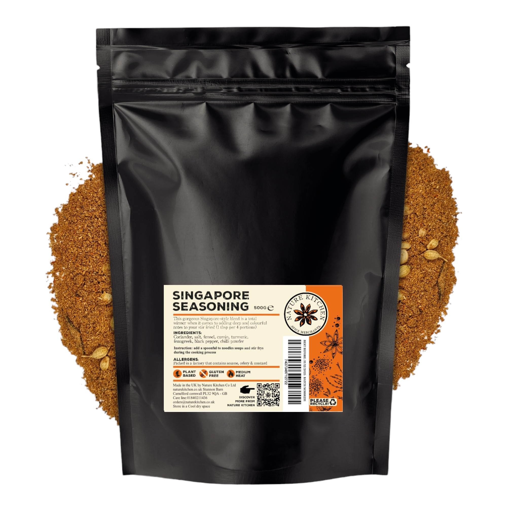 Nature Kitchen Shawarma Seasoning 500g Mild, Premium Middle Eastern Spice Blend, Gluten Free, Vegan Seasoning for Kebabs, Chicken, Wraps, Marinades and Everyday Cooking — view 48