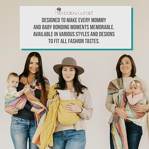 Miniatura 7 de Hip Baby Wrap Portabebés con anillo  Portabebés cruzado, regalo ideal para baby shower, tela suave y transpirable, ligero ajustable para bebés a