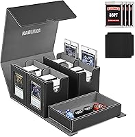 Kabinka Commander Deck Box: 400+ Double-Sleeved MTG Storage, 5-in-1 Modular Case with Dice Tray & 4 Magnetic Holders for TCG/EDH (Black)