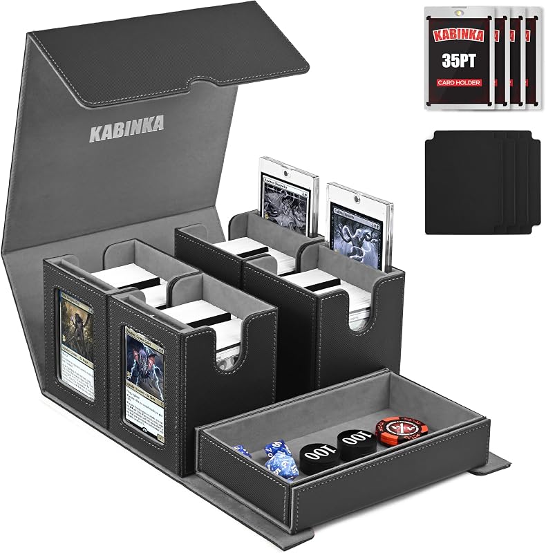 Kabinka MTG Commander Deck Box, tiene capacidad para más de 400 cartas de doble funda