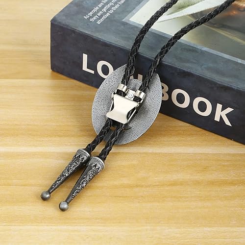 Miniatura 4 de HUABOLA CALYN Corbata Bolo para hombre - Corbata de caballo dorado nativo americano de vaquero occidental