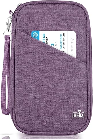 Family RFID Blocking Passport Wallet, Travel Document Organizer, Waterproof