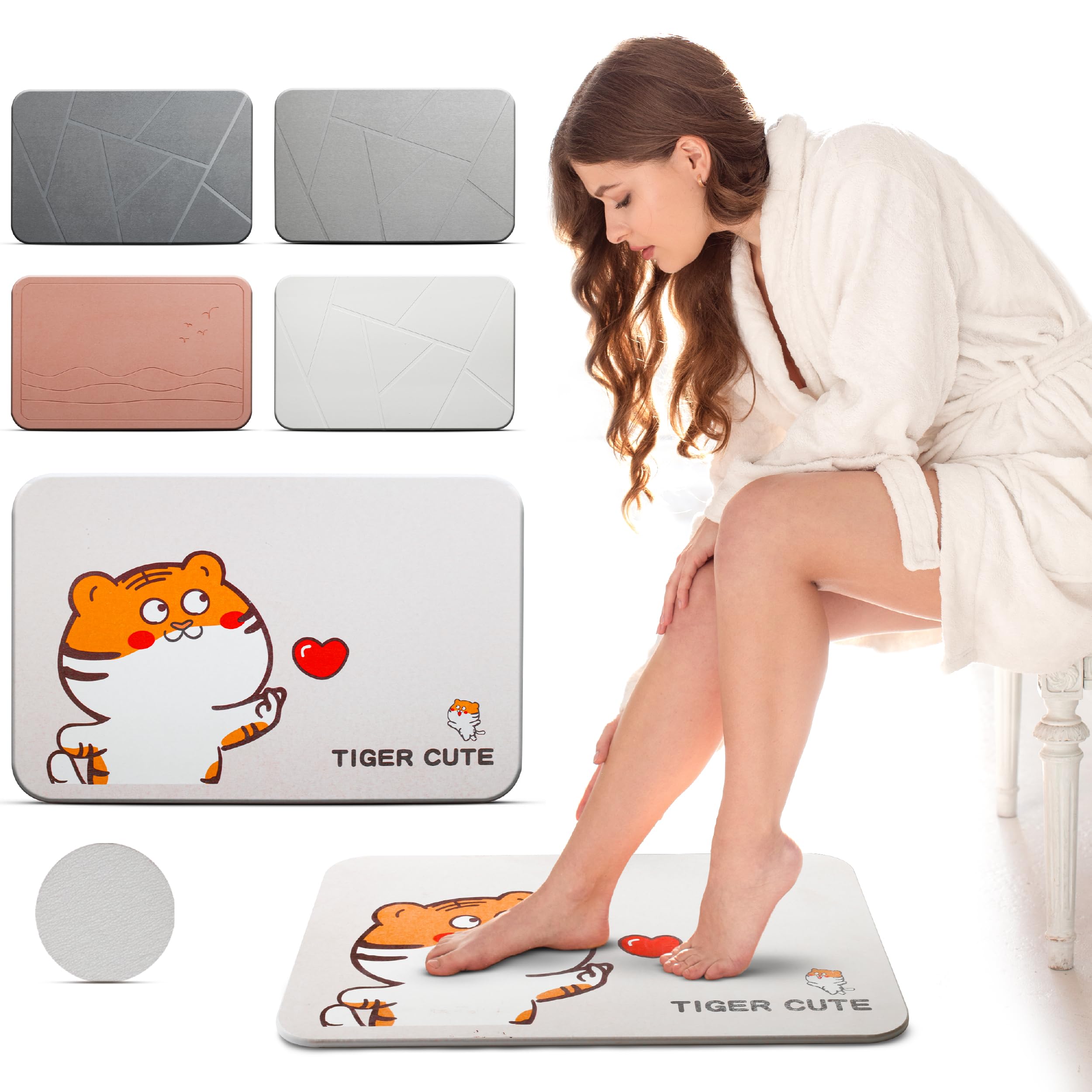 Amazon.com: Homerz Stone Bath Mat - Diatomaceous Earth - 23.6x15.3 inch - Quick Dry and Non-Slip ...