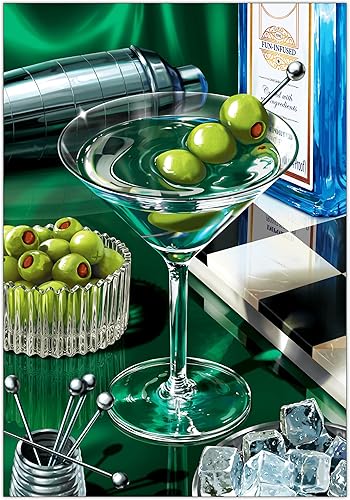 Rompecabezas de 1000 piezas El clásico Martini, rompecabezas de cóctel para adultos con póster de tamaño completo, arte vibrante, diversión que