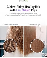 Vista 5 de Hair Dryer -99% EMF Blocking- Fast Drying, Damage-Free, Negative Ion Technology, Compact & Lightweight, Magnetic Nozzle Cap, 3 Speeds & 3