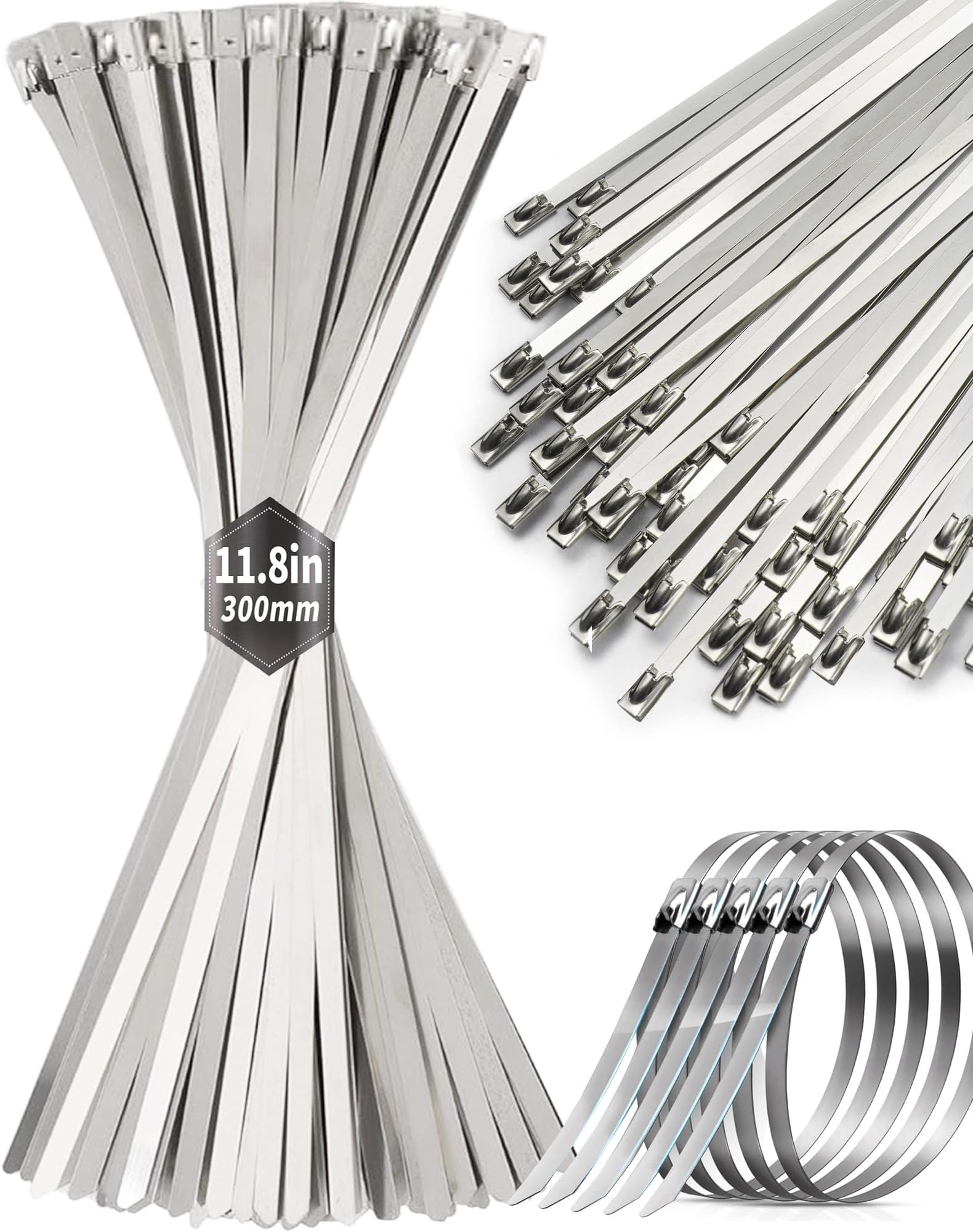 Amazon.com: 50Pcs Metal Zip Ties, Heavy Duty Stainless Steel Cable