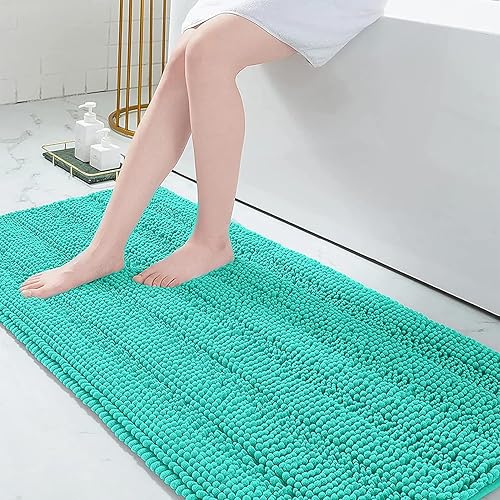 Miniatura 113 de Grandaily - Alfombras de baño de felpilla a rayas, extragruesas y absorbentes, antideslizantes, con fibras largas y suaves, lavables a máquina, para