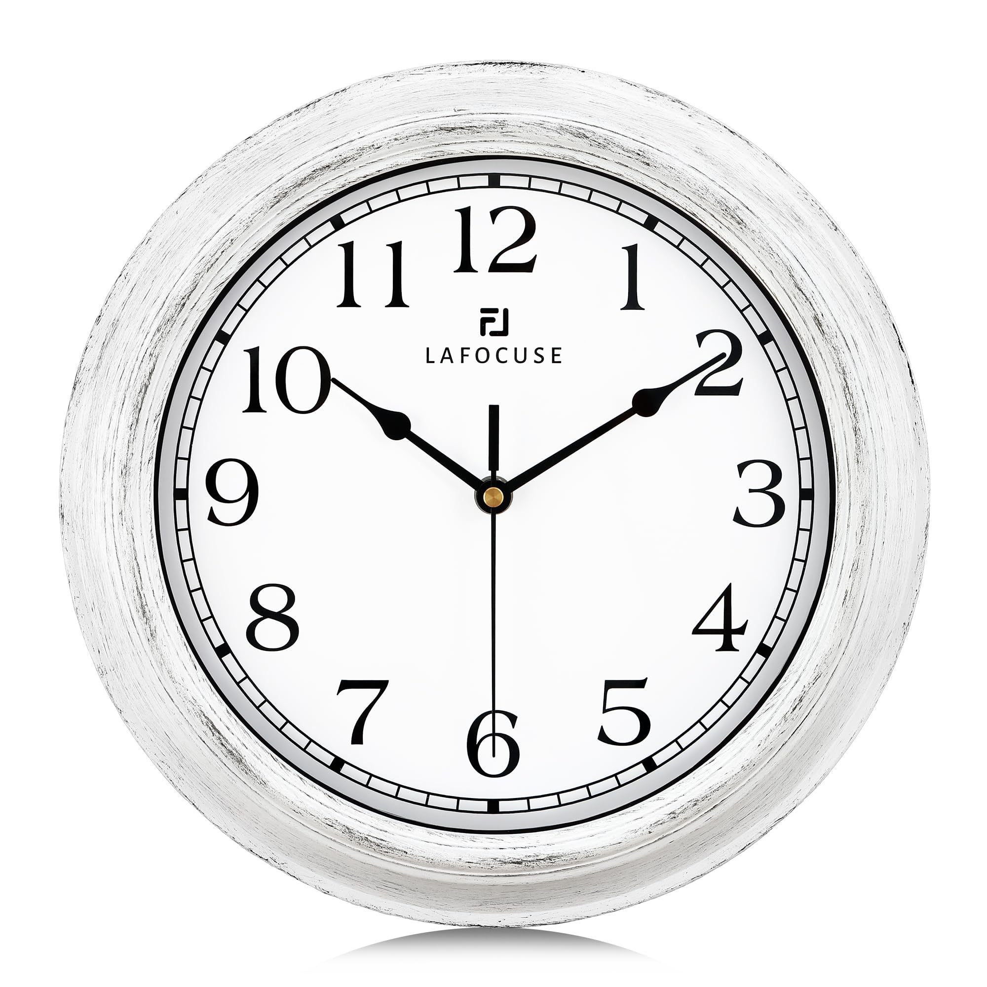 Lafocuse 30cm Reloj de Pared Blanco Vintage, Silencioso Reloj Rustico Retro, Clasico Antiguos Decoracion sin Tictac para Salon Cocina Dormitorio Oficina