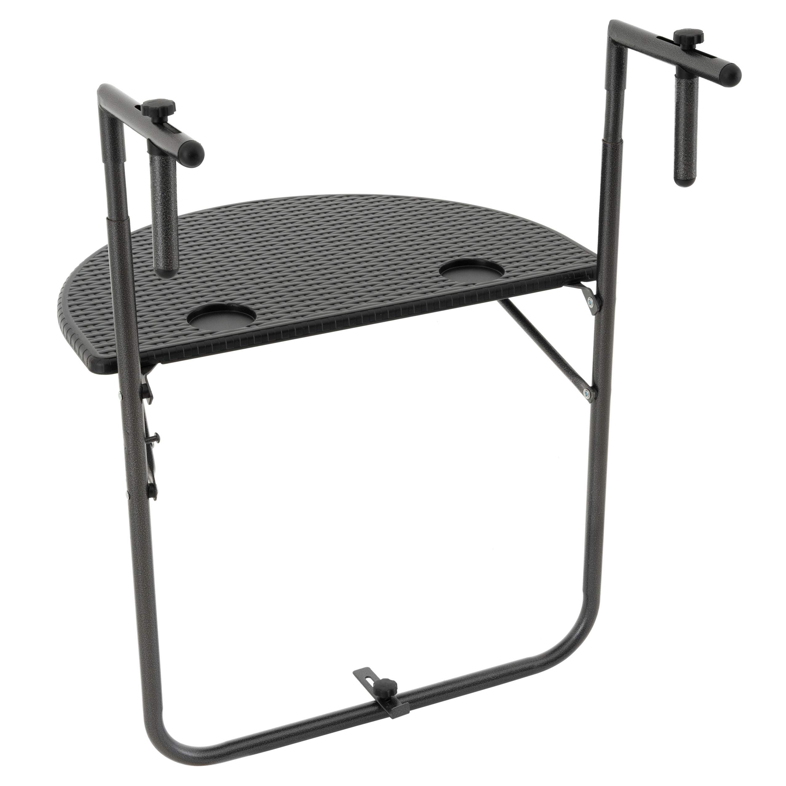 Nexos Trading Balkonhängetisch Balkontisch Wandklapptisch Hängetisch stabil klappbar 59,5 x 40 cm Farbe wählbar (Schwarz)