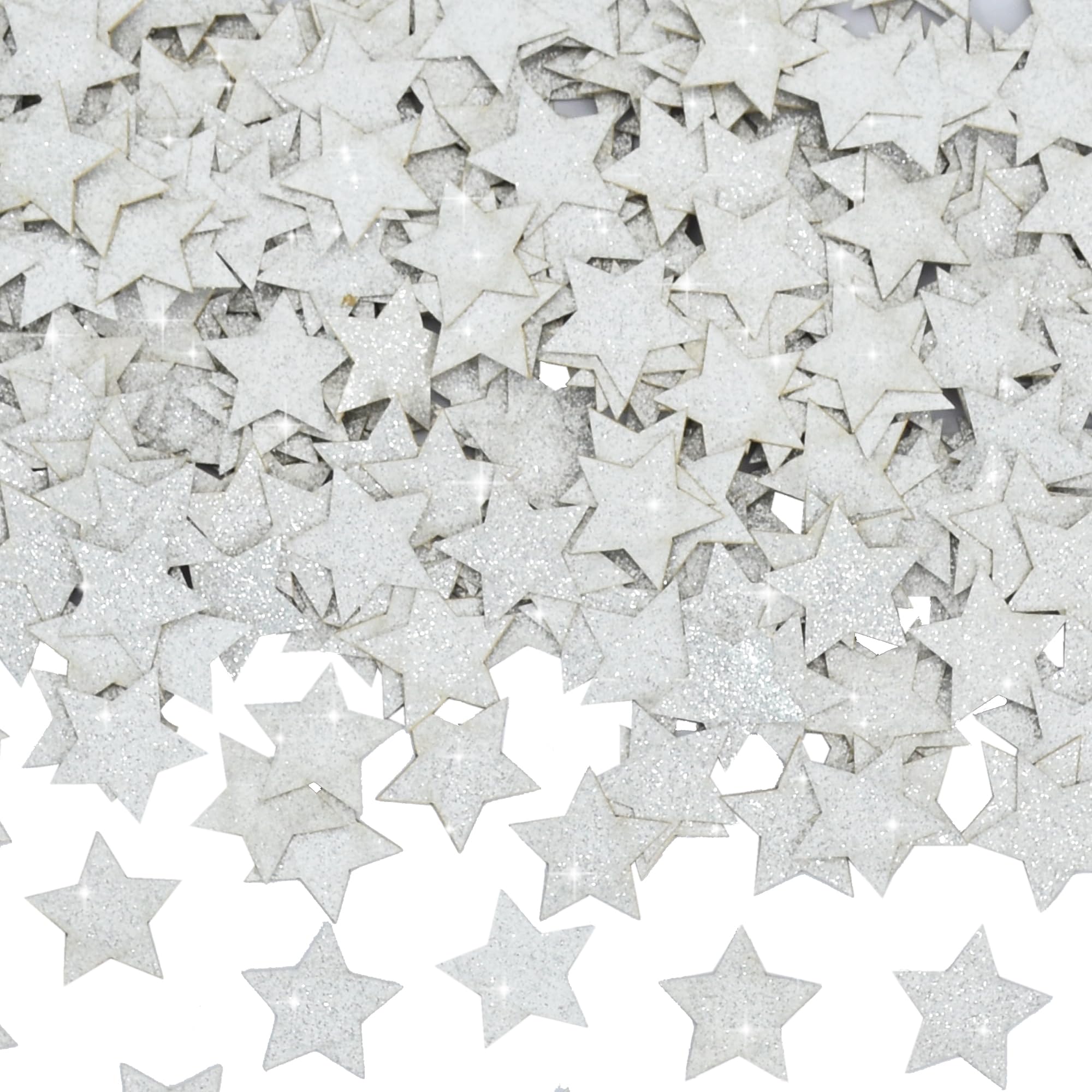 300Pcs Glitter Stars Confetti Silver Shiny Paper Table Confetti