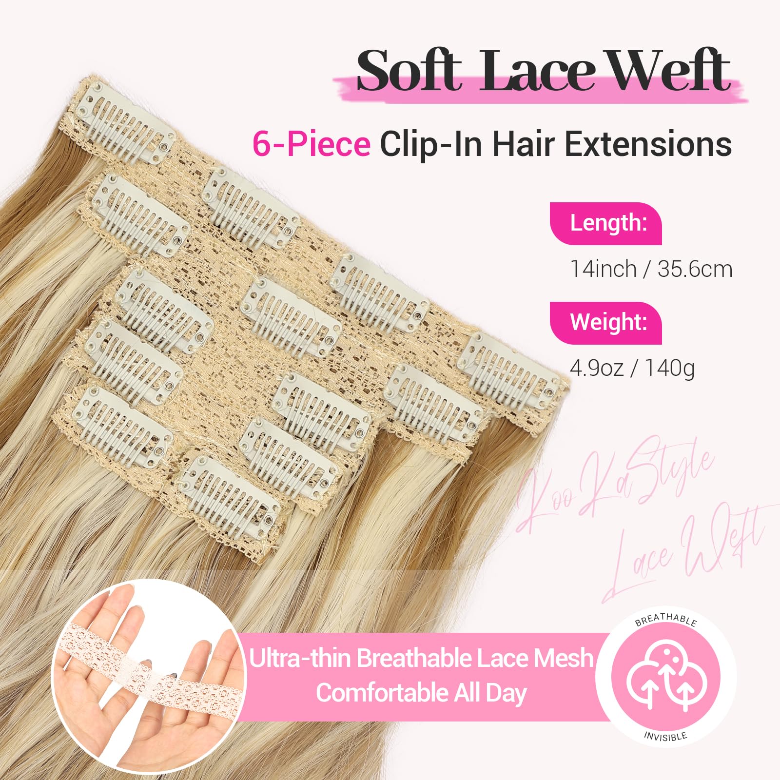 Amazon.com : KooKaStyle Short Hair Extensions 6PCS 14 Inch 
