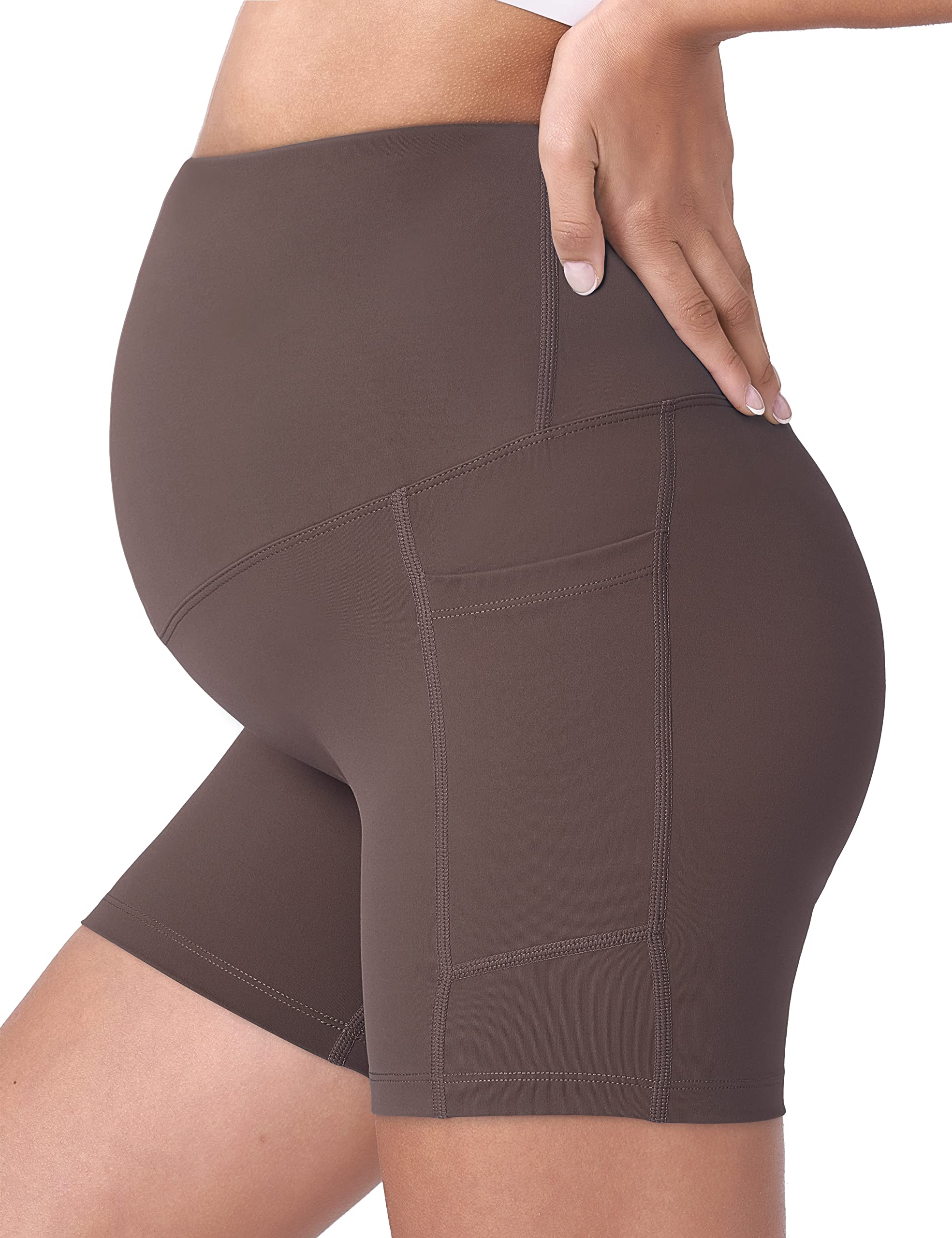 POSHDIVAH Pantalones Cortos de Yoga para Mujer con Bolsillos de 12,7 cm/20,3 cm