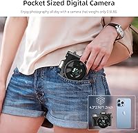 Vista 8 de VJIANGER 2025 Upgrade 6K Digital Camera for Photography 64MP Vlogging Camera for YouTube with WiFi, 180°Flip Screen, 16X Digital Zoom, 52mm Lens