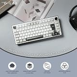 The G-Lab - KEYZ ELITE 300 WG - Wireless Gaming Keyboard - AZERTY FRENCH Layout - Hot-Swappable Mechanical Keyboard with Pre-Lubed Switches, 5-Layer Gasket, Tri-Mode 2.4G/BT/Wired, RGB&Macros, Win/Mac - 3