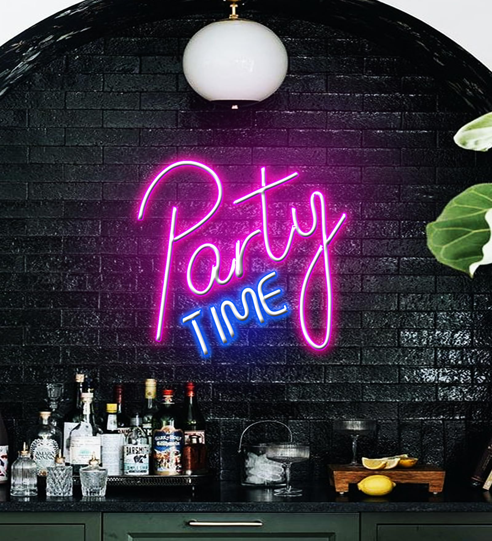 Sifty Collections Party Time Neon Lights Vibrant Decor for Every Celebration Wall Light Art Bar Pub Club Birthday Wedding Party Neon Signs (12x12 Inches)