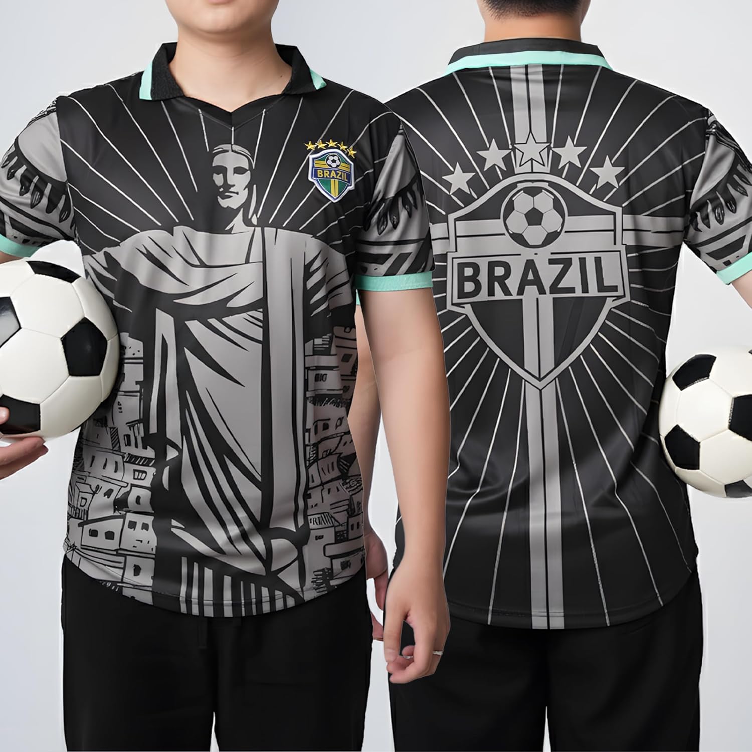 Retro Brazil Jersey Men, Brazil Soccer Jersey for Men, Brazil Soccer Shirt, Soccer Jerseys for Football Fans - Image 2