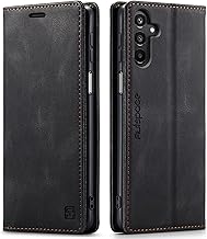 Wallet Case for Samsung Galaxy A17, Magnetic Flip Leather Case with RFID Block Card Slots Kickstand Shockproof Protective Cover Compatible with Samsung A17 - Black