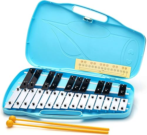 Miniatura 6 de 25note Glockenspiel, xilófono para niños y adultos, instrumento de purificación [fabricado en Corea] (amarillo-arcoíris)