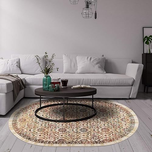 Miniatura 147 de Antep Rugs - Alfombras antideslizantes (antideslizante) 4 x 6 con parte trasera de goma floral geométrica de bajo perfil para interiores