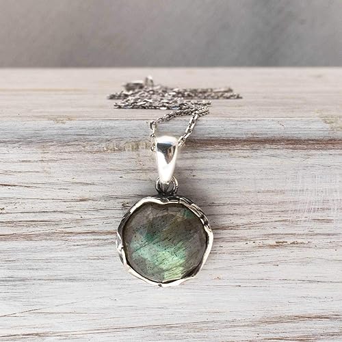 Miniatura 21 de 925 Sterling Silver Gemstone Necklace Women - Gemstone Pendant Necklace Silver- Birthstone Necklace - Silver Jewelry for Women- Minimalist Jewelry