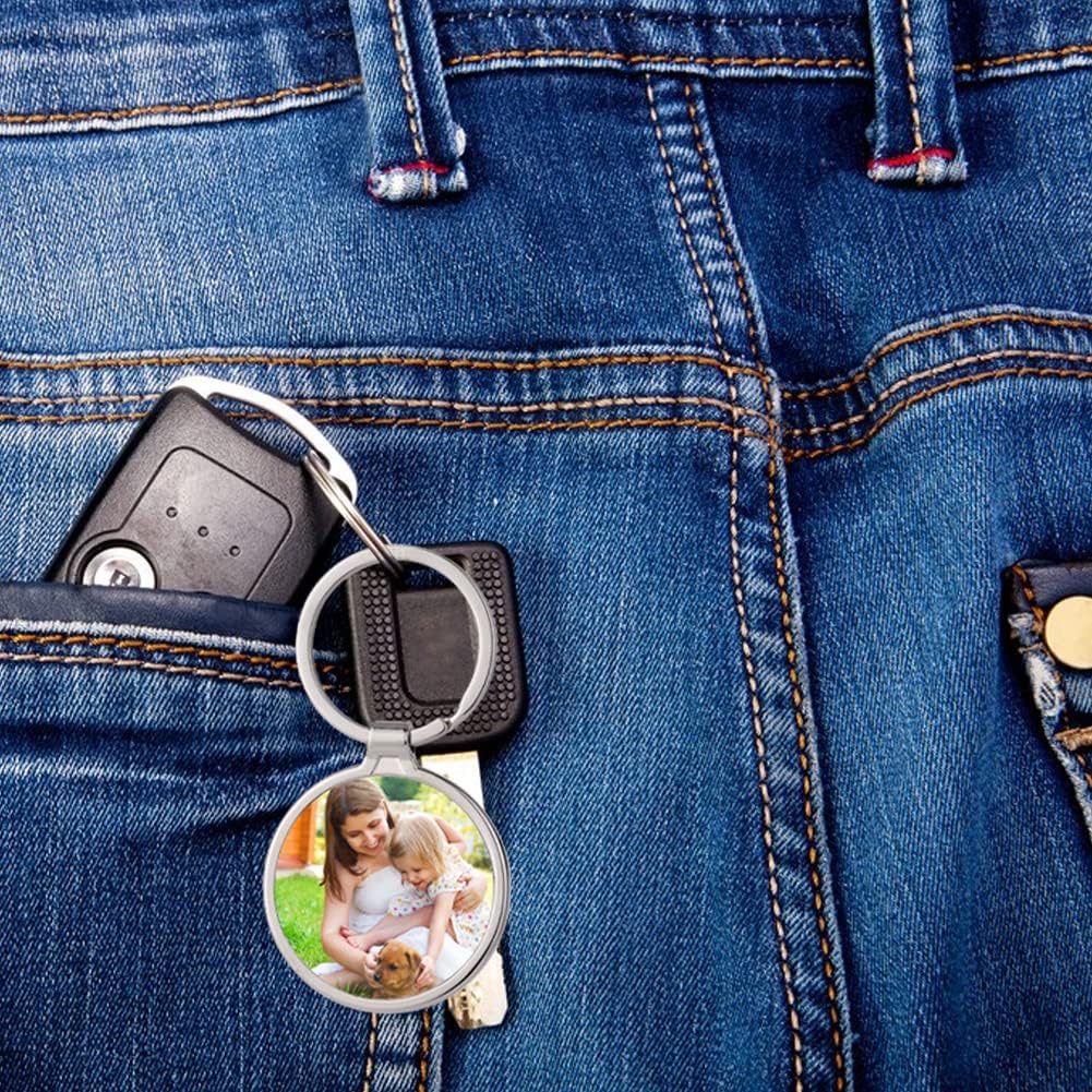 10 Pcs Sublimation Blank Keychain Metal Heat Transfer Keychain with Key Rings Key Chain Pendant for DIY Craft Supplies - Image 5