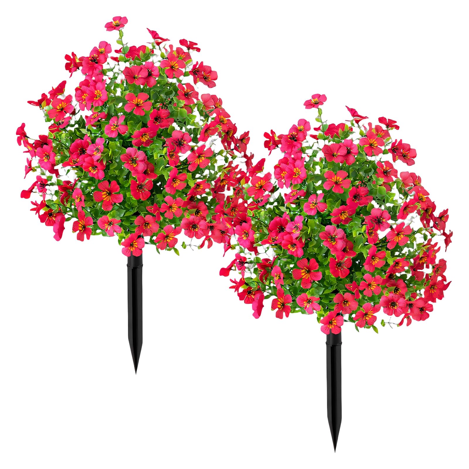 Kaeltsyn 2Pcs Fake Gumtree Grape Flowers for Outdoor Decoration, Realistic with Mixed Colors, Easy Insert Garden Stakes for Patio Yard Faux Herbage for Patio Decor