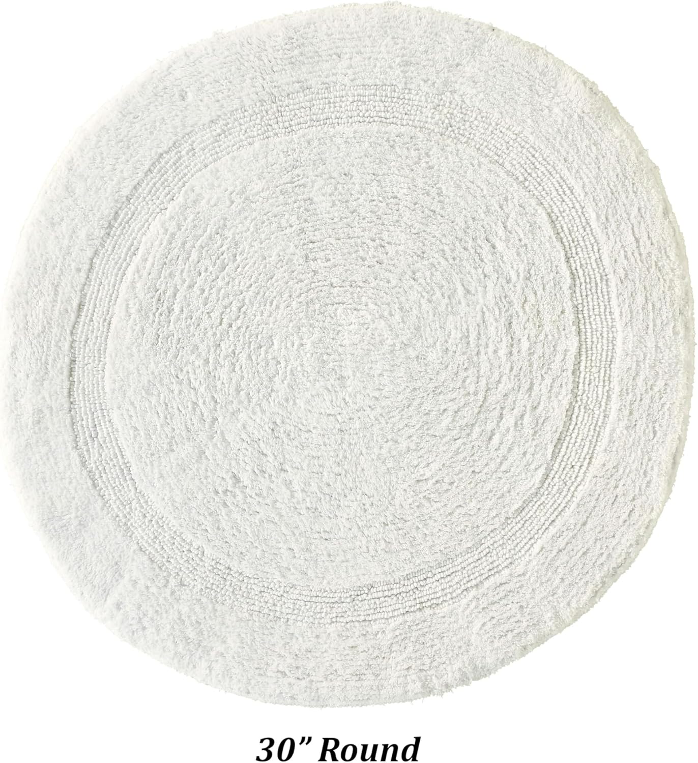 Better Trends Round Bath Room Rug Ivory Reversible Super Soft, Luxury Cotton Rug Water Absorbent Machine Washable Bathmat for Decor Tub, Shower, Bath Room Floor, Door 30" Diameter Lux Collection