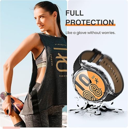 Miniatura 3 de Tensea Paquete de 2 fundas protectoras de pantalla para Samsung Galaxy Watch 5 20224 2021 de 1.732 pulgadas, accesorios, cubierta protectora para la