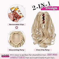 Vista 3 de REECHO Extensión de cola de caballo corta de 9 pulgadas, clásica, suelta, rizada, ondulada, con clip, extensiones de cabello con colas de caballo