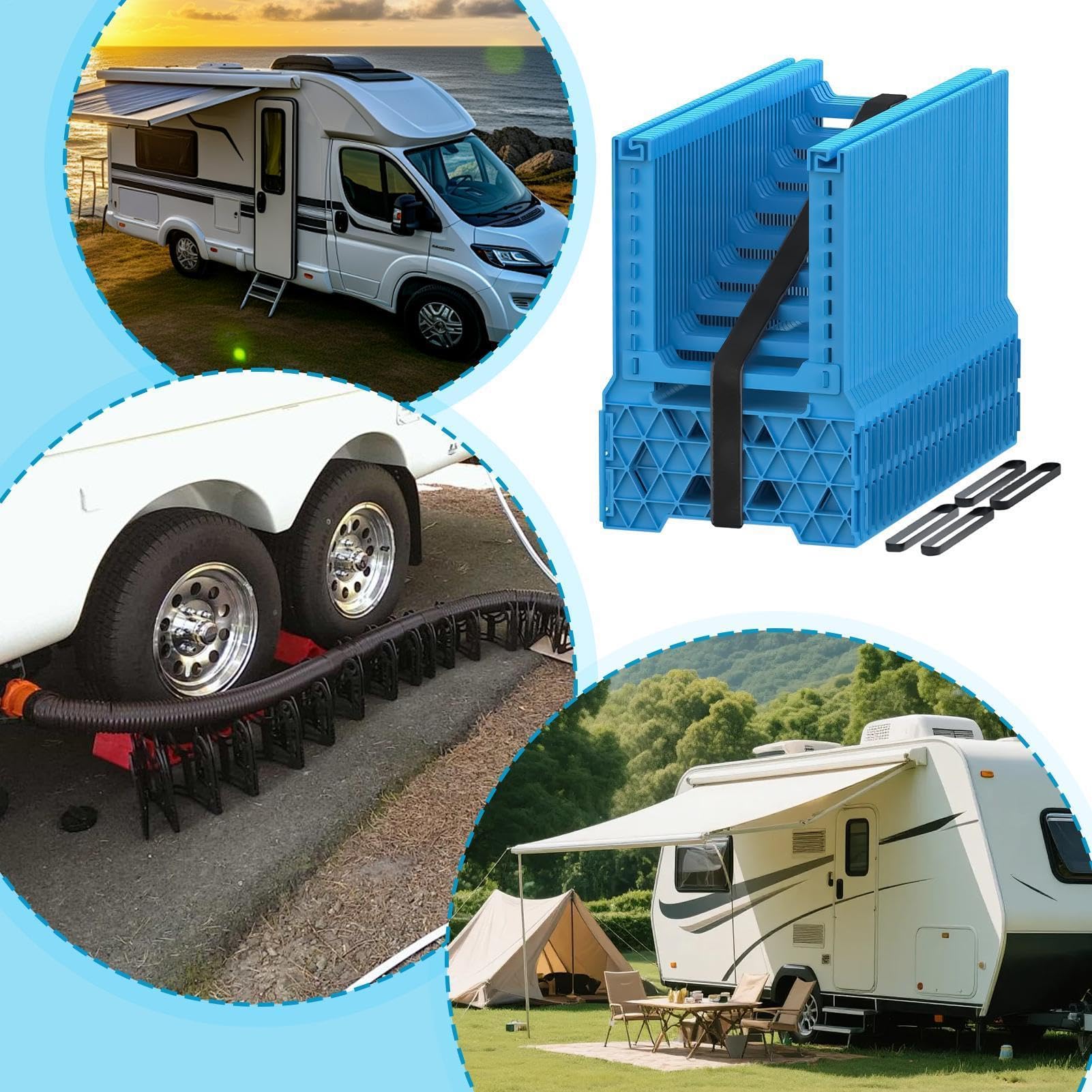 Soporte para manguera desagüe camper Soporte para desagüe | Soporte Reforzado Manguera Desagüe Para Autocaravana RV Camper Remolque Furgoneta Hogar Garaje Taller Exterior