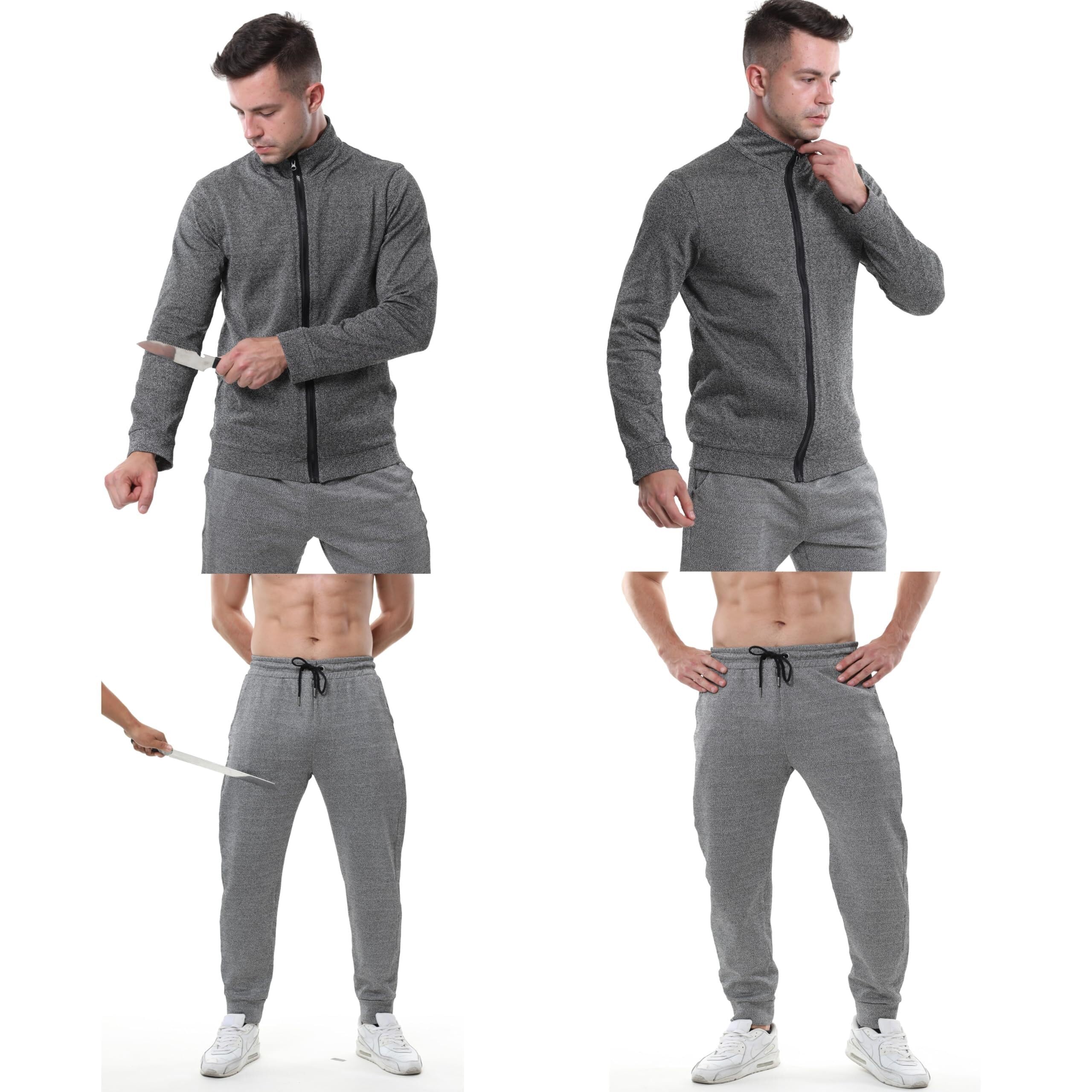Vêtements Anti-coupures et Anti-Coups de Couteau, Veste de Protection Tactique, Ensemble Manches Longues/Pantalons, Coupe Niveau 5, Anti-Morsure/Anti-déchirure/Anti-Coup de Couteau