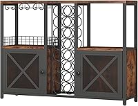 Vista 9 de Homeiju Mini Bares para el Hogar, Gabinete de Bar de Café de Madera, Gabinete Moderno de Licores para Licores y Copas, Gabinete de Vino Buffet