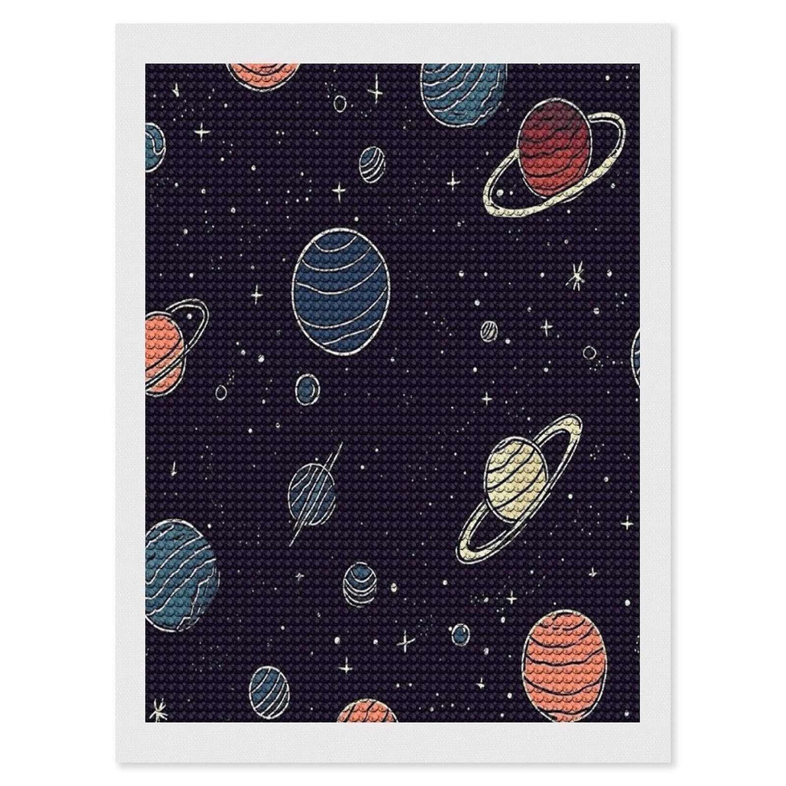 JTREHY Space Planet Pattern Diamond Art Kits Personalized DIY Round Diamond Painting Kits for Beginner Full Drill Diamonds Dots Paintings for Adults Gem Art Crafts Home Decor