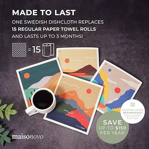 Miniatura 5 de MAISONOVO Toallas de papel reutilizables lavables  Kyoto Mix Pack de 6