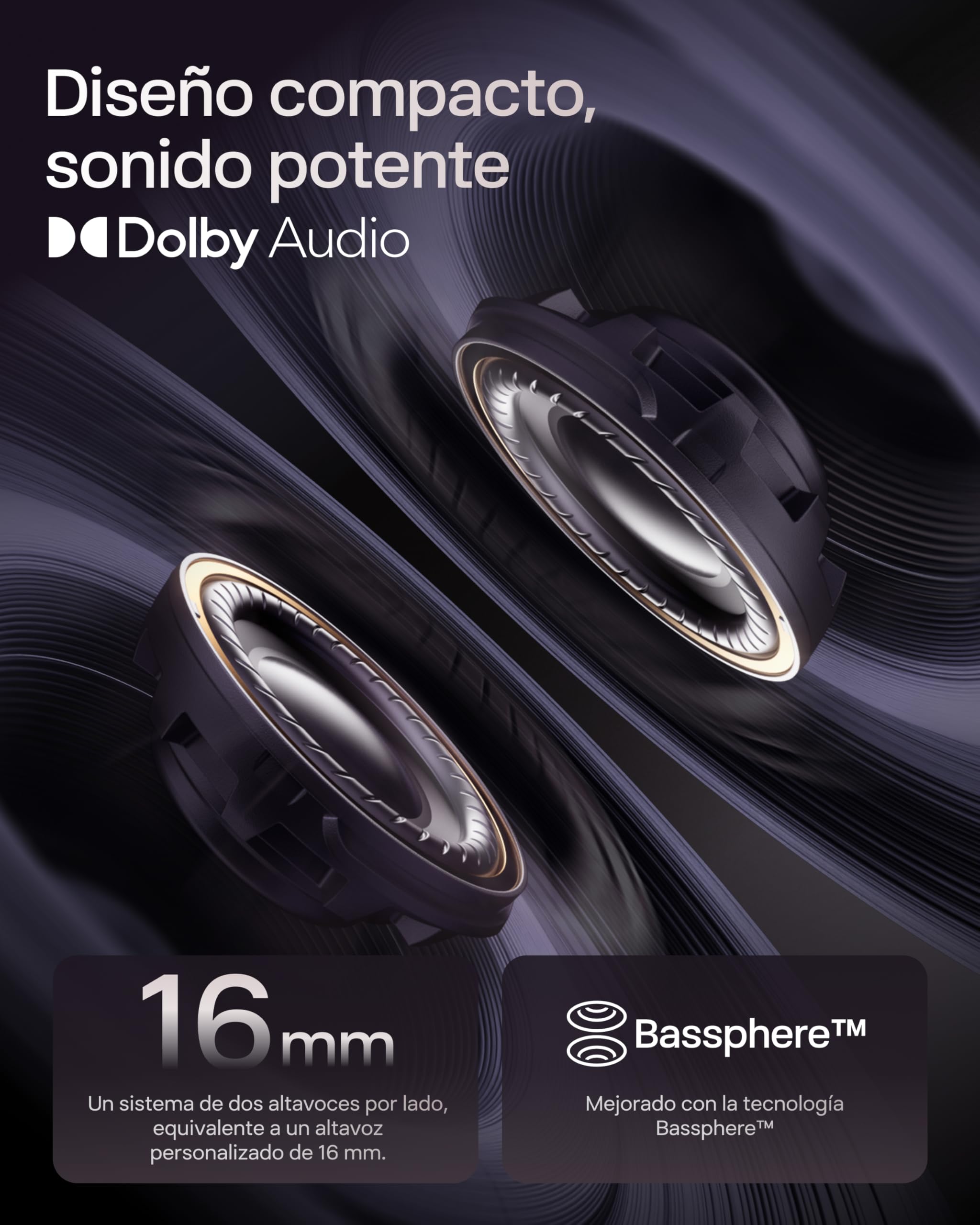 SHOKZ OpenDots One Auriculares Open-Ear Clip-on, Bluetooth 5.4, 6,5g, Gris | Dolby Audio Premium|4 Mics. con Cancelación Ruido|Ligeros 6,5g|40H de Batería|con Paño de Limpieza|Deportivos|Oído Abierto