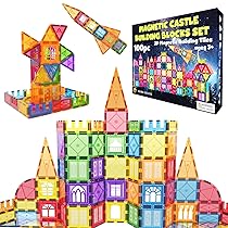 Desire Deluxe Giochi di costruzione magnetici – 100 PCS Piastrelle e Blocchi Magnetici Bambini, Giocattolo Educativo STEM 3+ anni, Set Creativi per Costruire, Apprendimento Forme & Colori