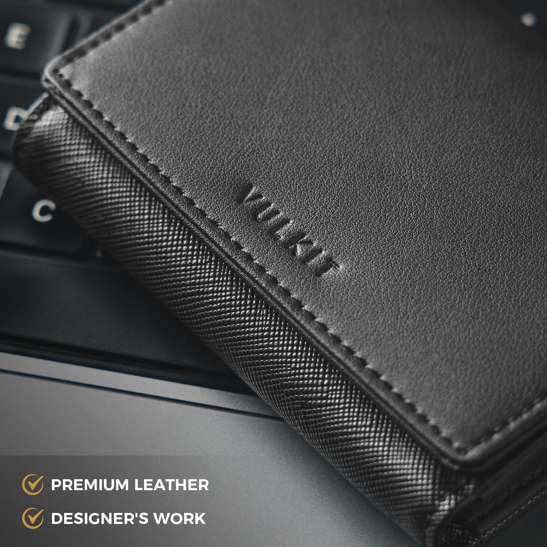 VULKIT Porte Cartes de Visite en Cuir pour Hommes étui pour Cartes de Visite Blocage RFID étui pour Cartes de Crédit Portefeuille avec Fermeture Magnétique