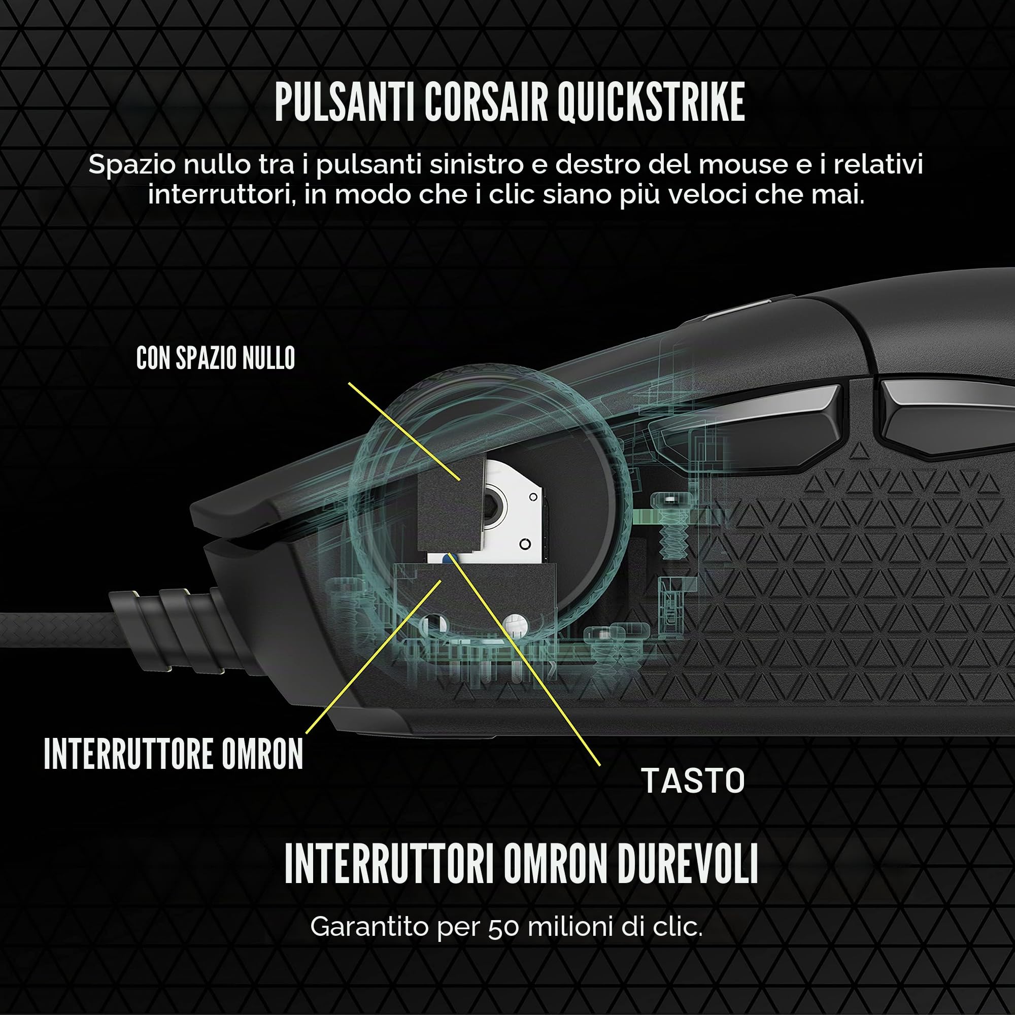 Corsair Katar Pro XT - Mouse da gioco ultra leggero, sensore ottico PixArt da 18 k DPI, illuminazione con rotella di scorrimento RGB, 6 pulsanti programmabili, cavo Paracord leggero, nero