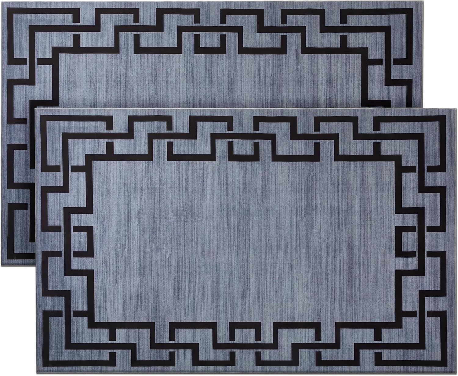 Hafaa Door Mats 80 x 150 cm 2 Pack Ava Grey Mats for Kitchen Outdoor Indoor Doormats Non Slip Dirt Trapper Heavy Duty Floor Mat Printed Super Absorbent Front Doormats (Nico)