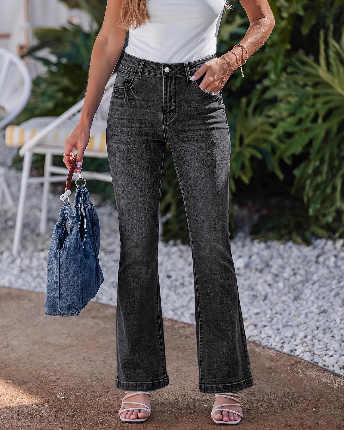 luvamia Bootcut Jeans for Women Trendy Mid Rise Stretch Western Denim Pants image 2