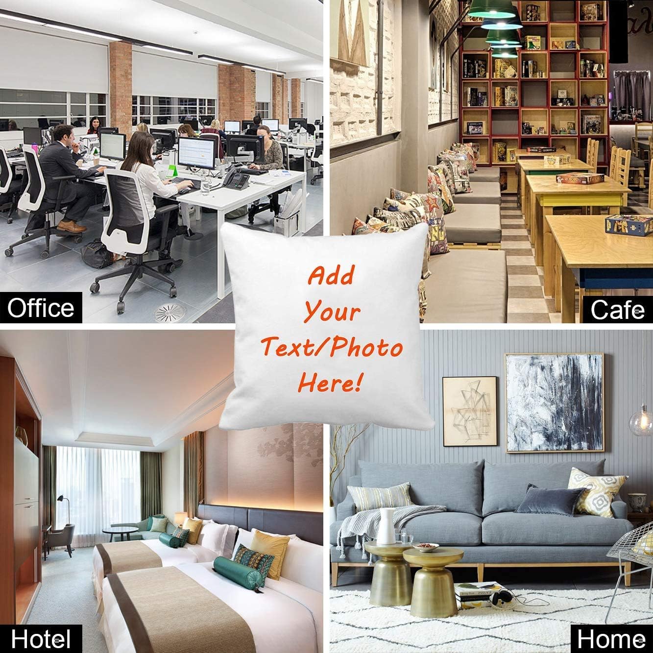 Custom Pillow, Personalized Photo Pillows with Insert - 24X24 Inches with Duplex Print Image/Text - Unique Gift for Birthday/Mother's/Father's/Christmas/Thanksgiving/Valentine's Day