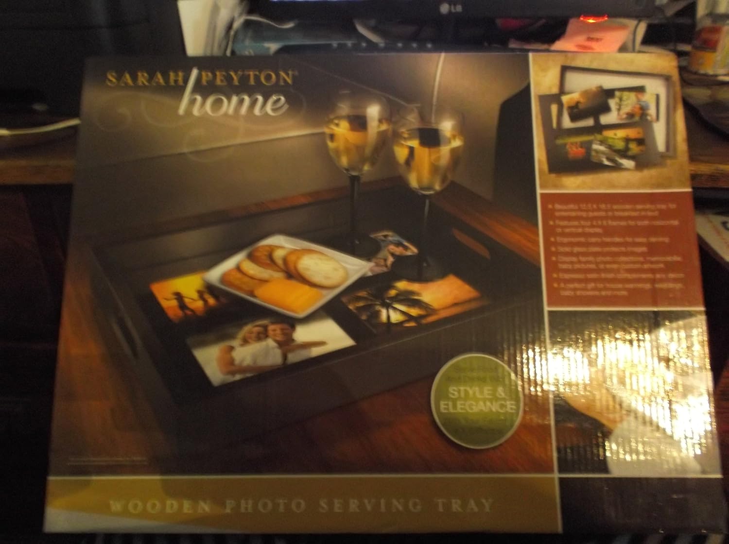 Wooden Photo Frame Serving Tray Amazon.in Home & Kitchen