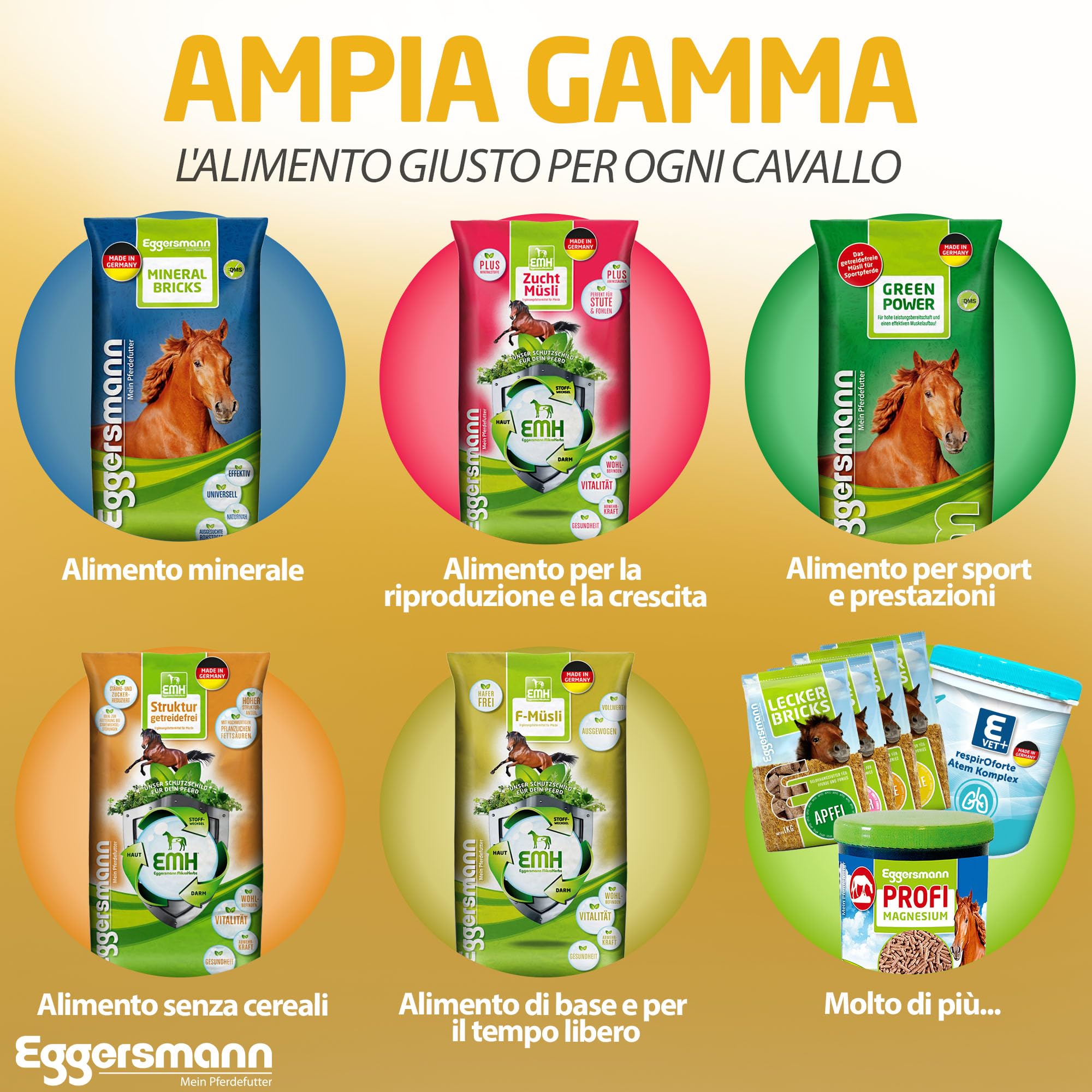 Eggersmann Fiocchi di Mais 15 kg – Mangime Unico per Cavalli e Pony – Ideale in Caso di Maggiore Potenza e Animali indeboliti – Fornisce energia e Supporta L'Aumento di Peso