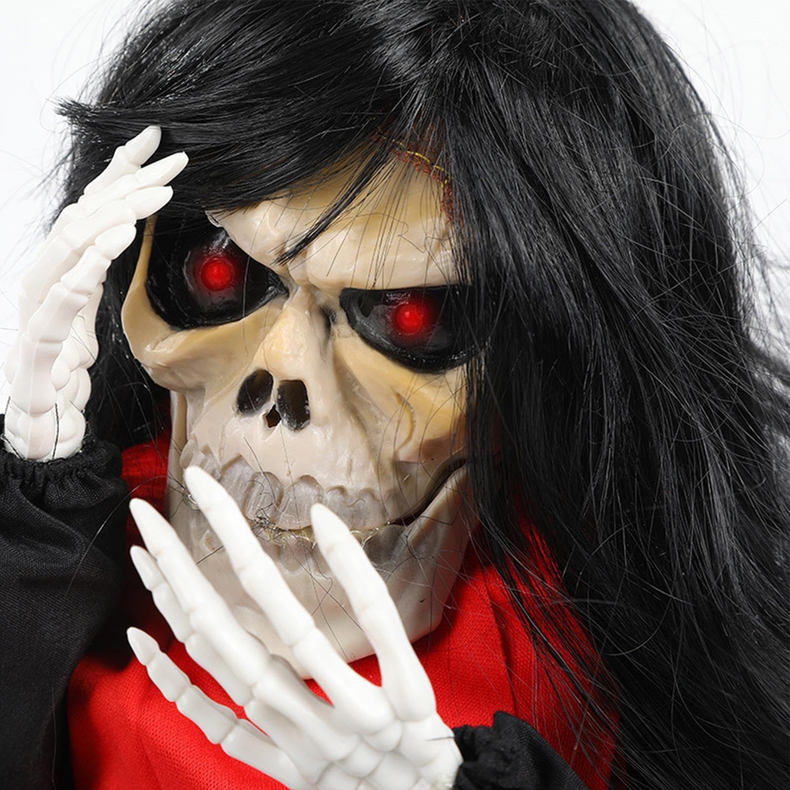 Decorazione Scheletro Halloween Pianto Attivato Dal Suono Con Occhi | Decorazioni Gotiche Da Casa E Favori Per Feste Per Cimitero, Cortile, Bar, Casa, Soggiorno, Ingresso E Party Festivi