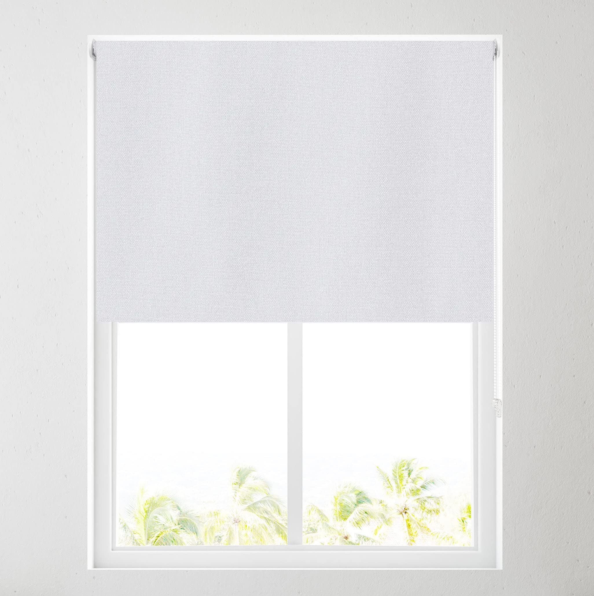 Barnes Blinds - Ara Soft Touch Blackout Roller Blinds for Windows, Custom Cut to Size - Black Out Thermal Fabric Durable Fittings Easy Fit - Roller Blind (White 61cm)