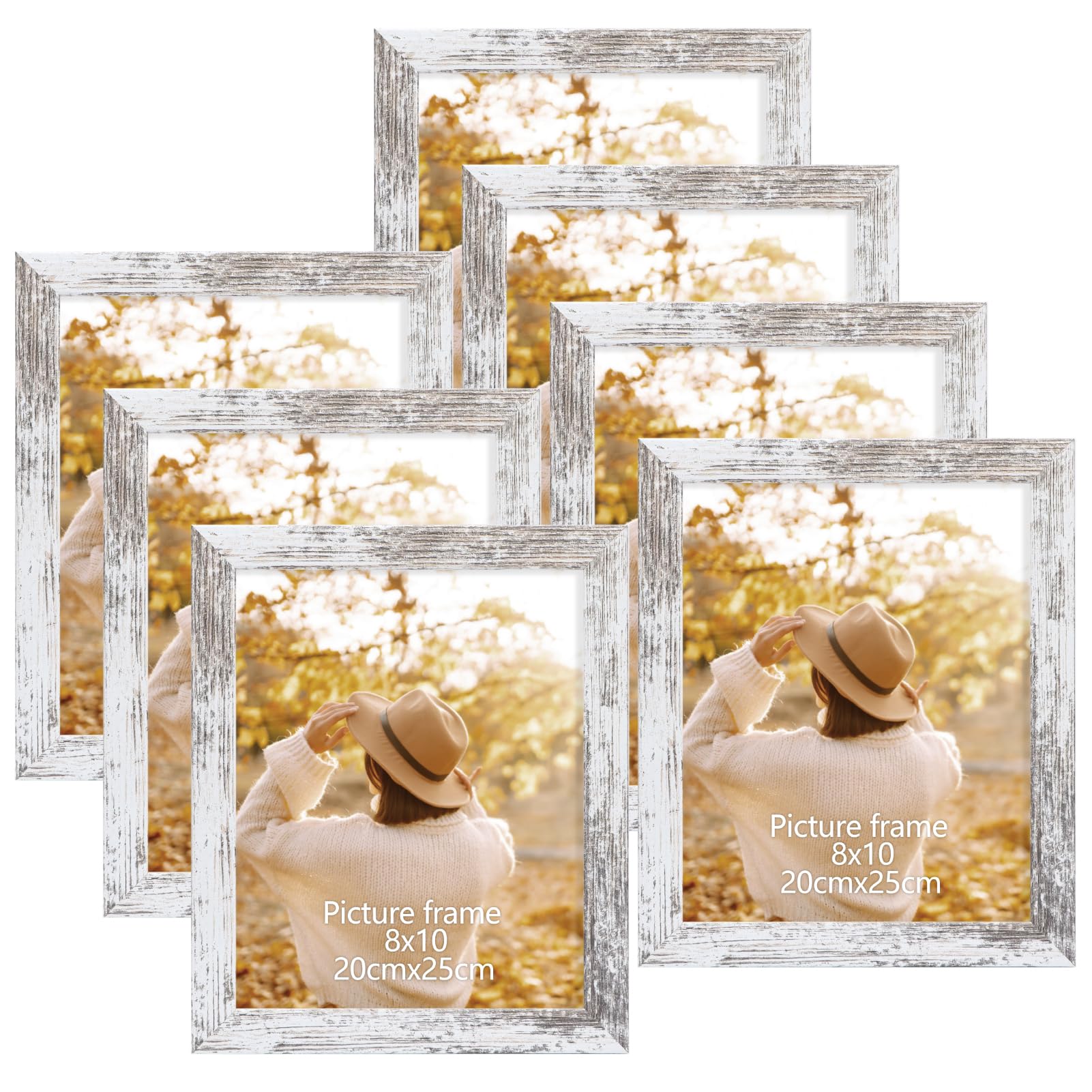 Cadre photo 20x25 lot de 7 cadres en bois rustique horizontal vertical